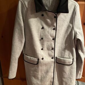 Women's Gray Double-Breasted Coat
